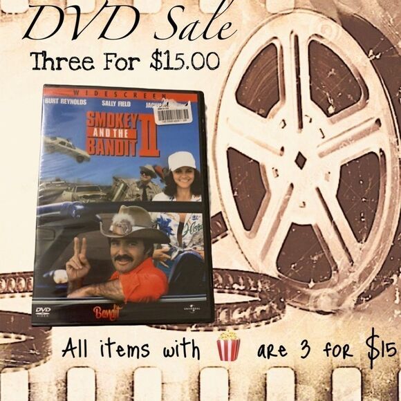 🍿3/$15 Smokey and the Bandit II Burt Reynolds Sally Field Comedy Drama Video - Picture 1 of 9